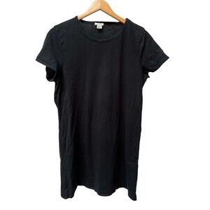 J. Crew Mini T-Shirt Cotton Black Dress Short Sleeve Large Casual